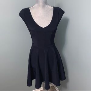 GUESS LOS ANGELES Navy Blue fit and flare mini Dress wedding guest size XS